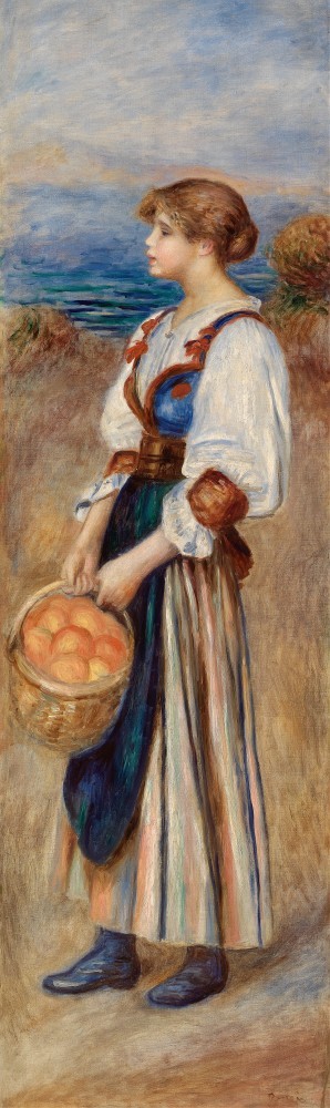 Girl with a Basket of Oranges - Auguste Renoir