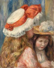 Girls with Hats (Early 1890s) - Auguste Renoir