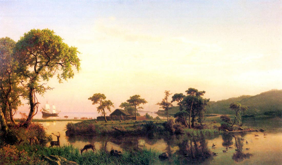 Gosnold on Cuttyhunk, 1602 - Bierstadt