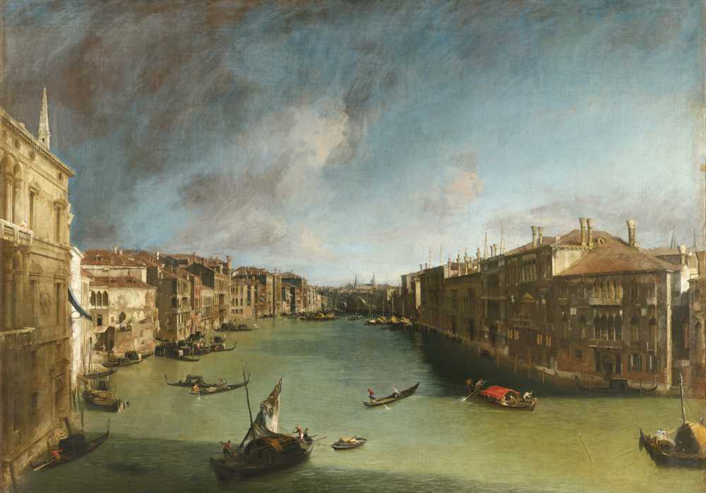 Grand Canal from Palazzo Balbi towards the Rialto (between 1720 a... - Canaletto