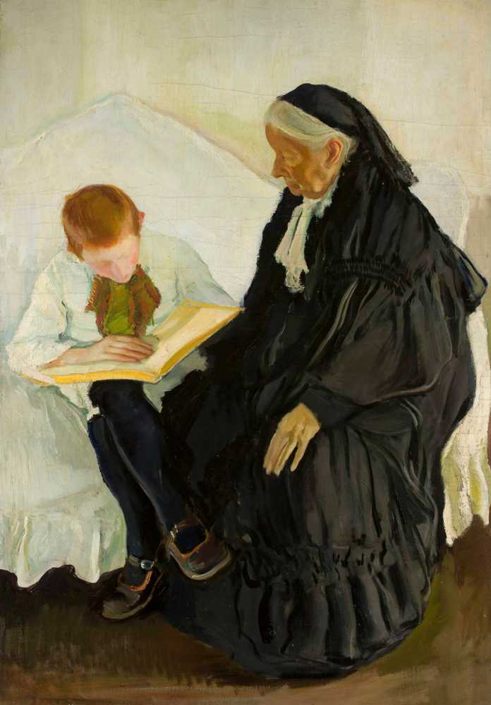 Grandmother with her grandson (1915) - Konrad Krzyżanowski