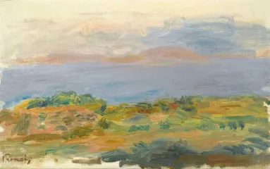 Green Cliff And Sea (1898) - Auguste Renoir