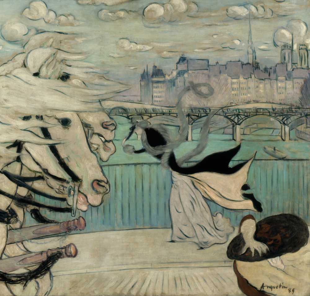 Gust of Wind on a Bridge over the Seine - Louis Anquetin