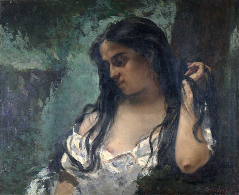 Gypsy In Reflection - Gustave Courbet