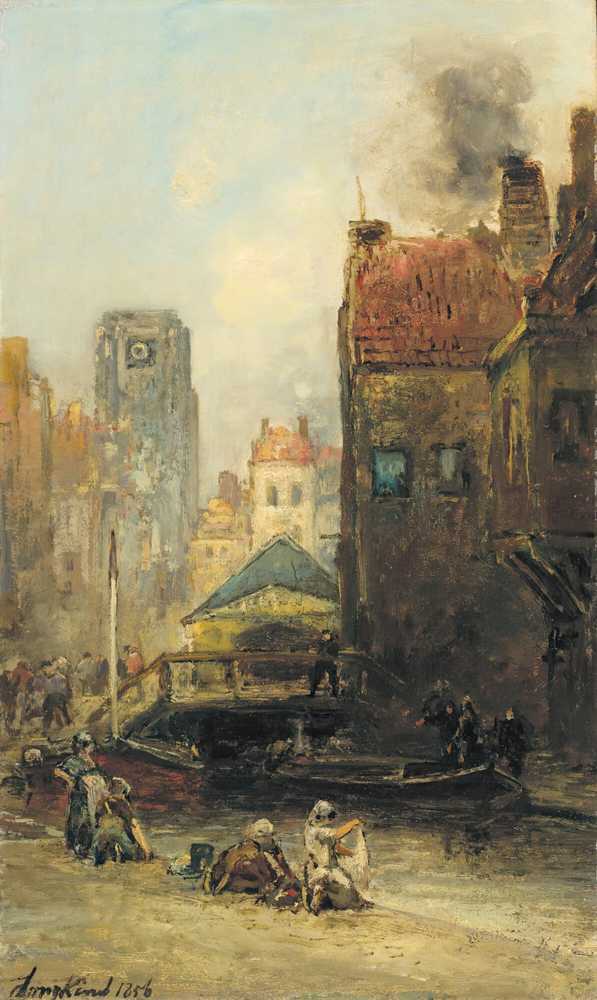 Haagse Veere, Rotterdam (1856) - Johan Barthold Jongkind