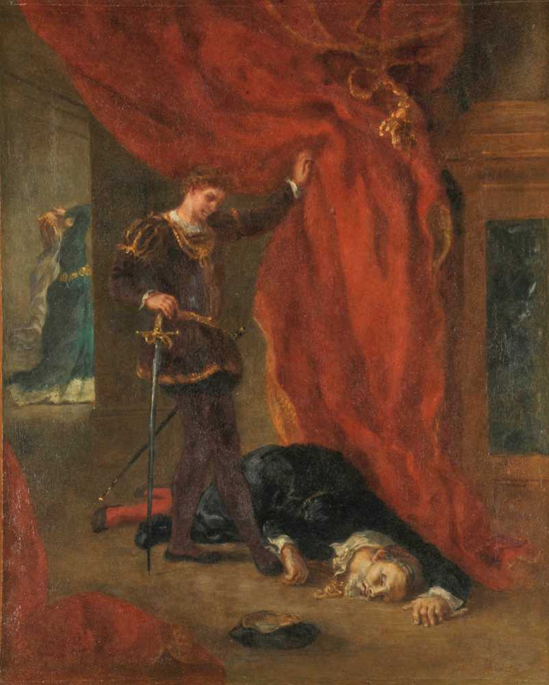 Hamlet before the body of Polonius (1854-1856) - Delacroix