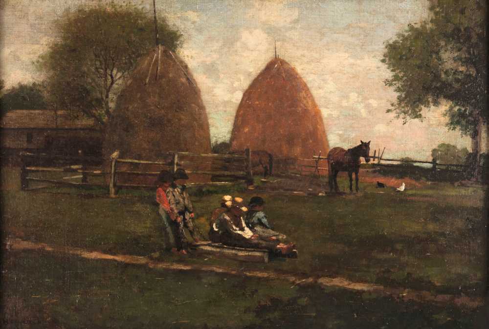 Haystacks and Children (1874) - Winslow Homer