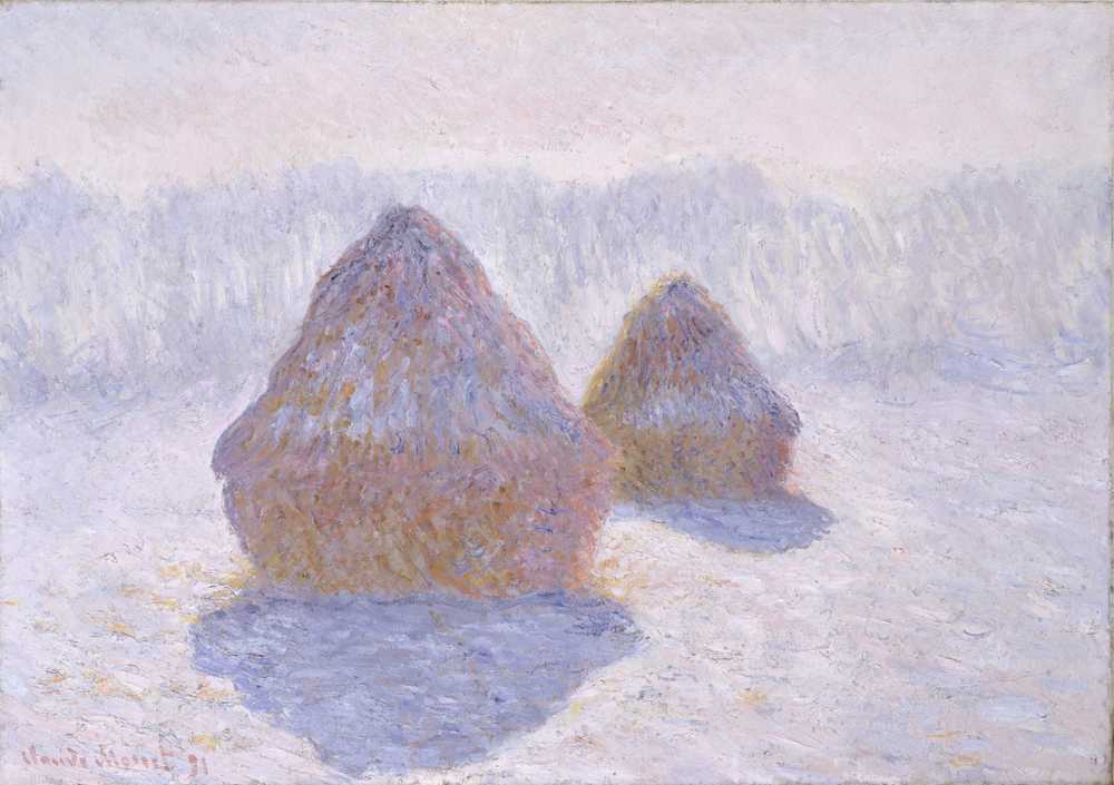 Haystacks (Effect of Snow and Sun) (1891) - Claude Monet