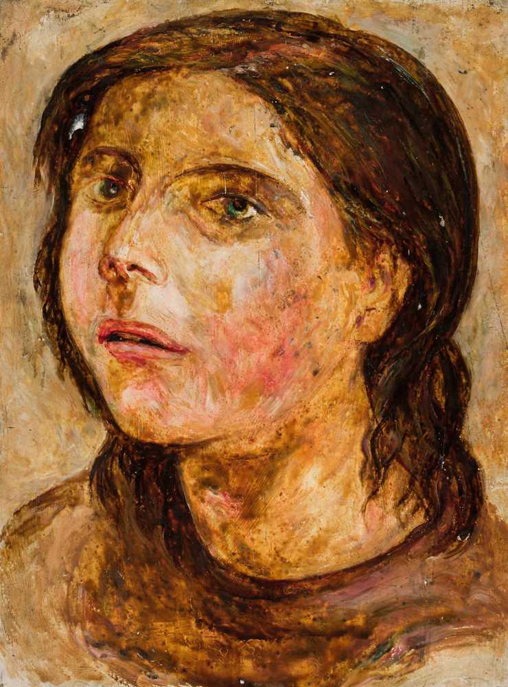 Head of a girl with a half-open mouth (1919) - Tadeusz Makowski