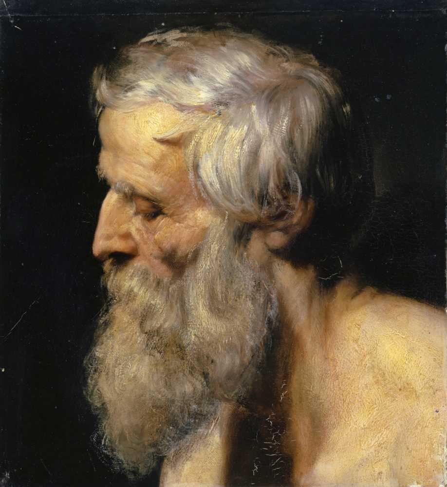 Head of an Old Man (1852) - Ernst Stückelberg