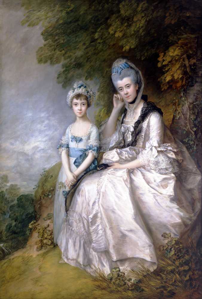 Hester, Countess of Sussex, and Her Daughter, Lady Barbara Yel... - Gainsborough