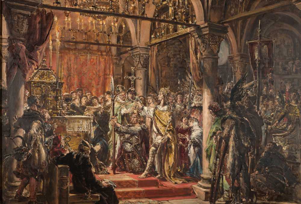 History of Civilization in Poland. Coronation of the First King - Jan Matejko