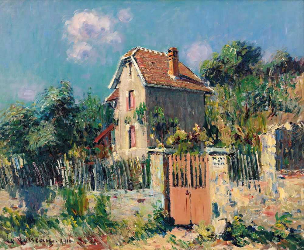 House At La Grille Rose, Surroundings Of Pontoise (1910) - Gustave Loiseau