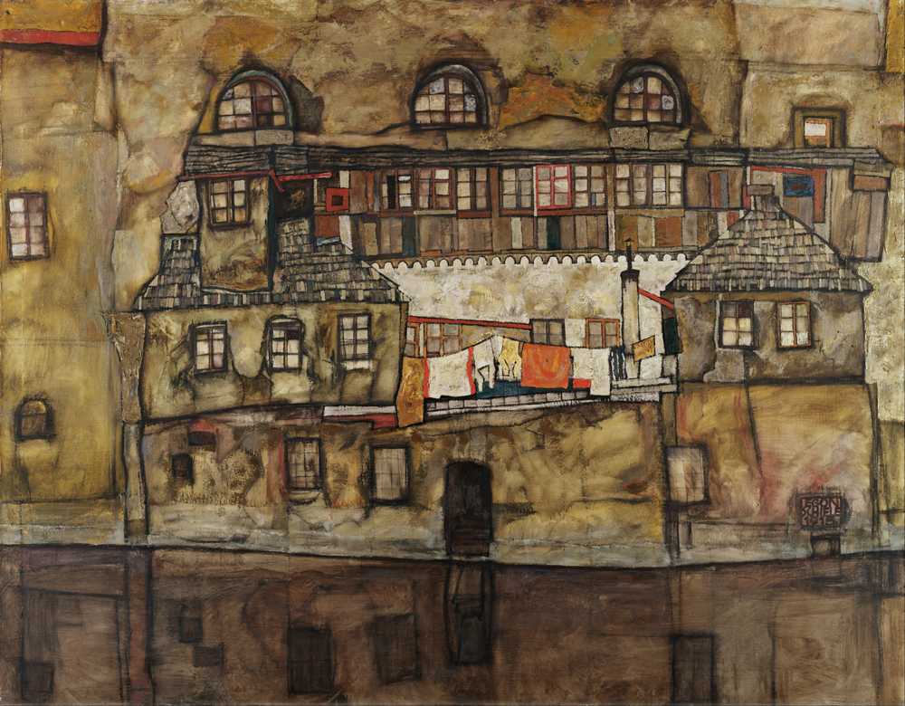 House Wall on the River (1915) - Egon Schiele