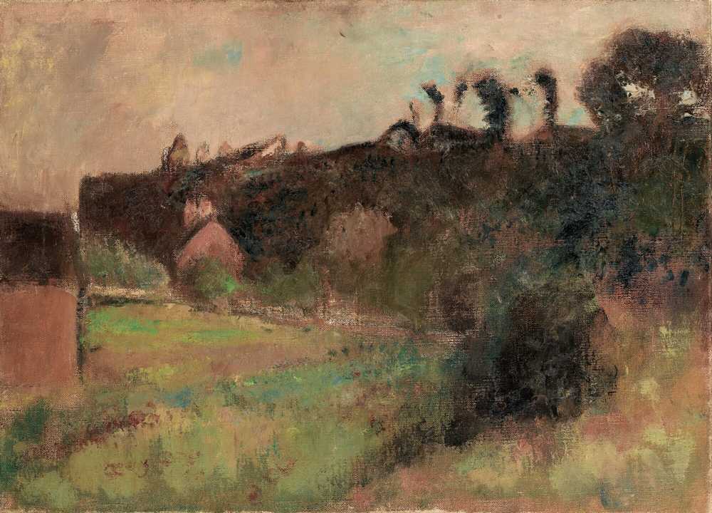 Houses At The Foot Of A Cliff (circa 1895-98) - Edgar Degas