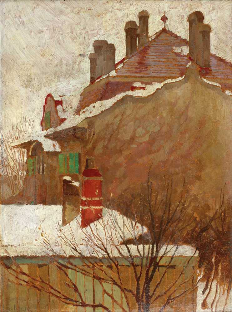 Houses in Winter (view from the studio) (1907-1908) - Egon Schiele