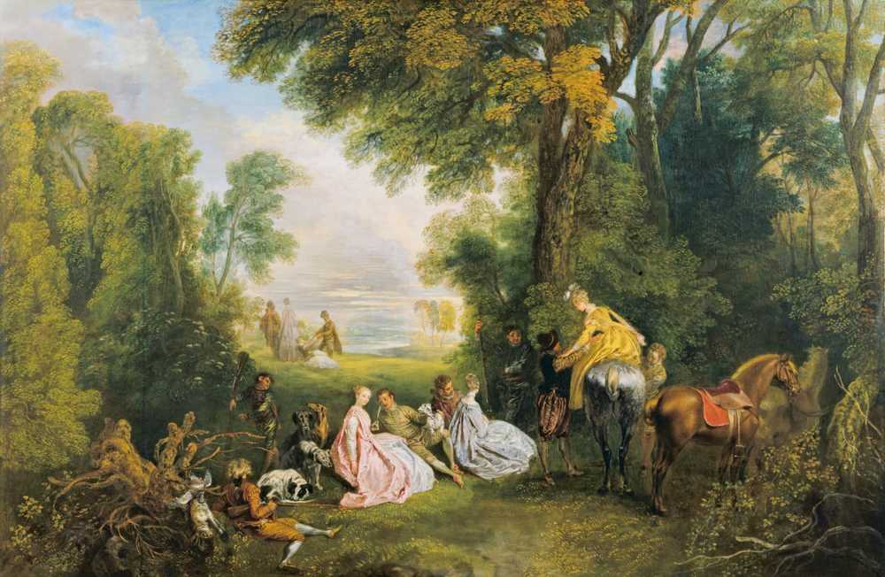 Hunting rendezvous - Jean-Antoine Watteau