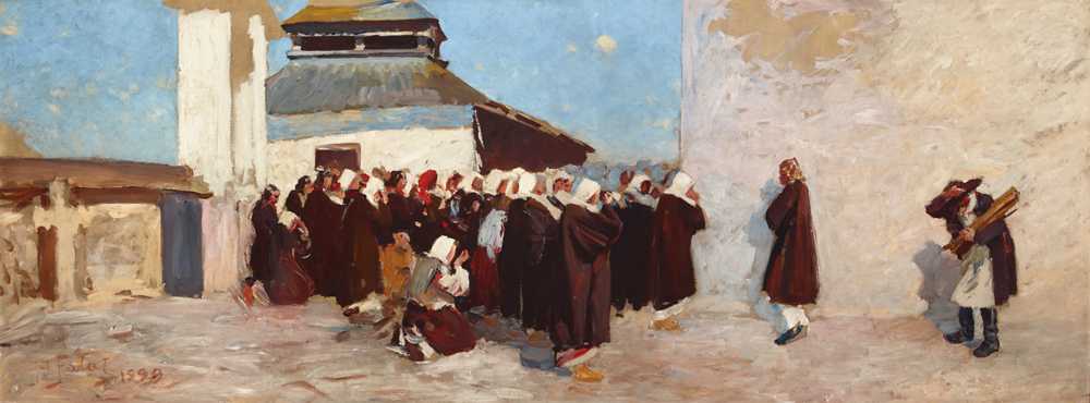 In Front of an Orthodox Church (1899) - Julian Fałat
