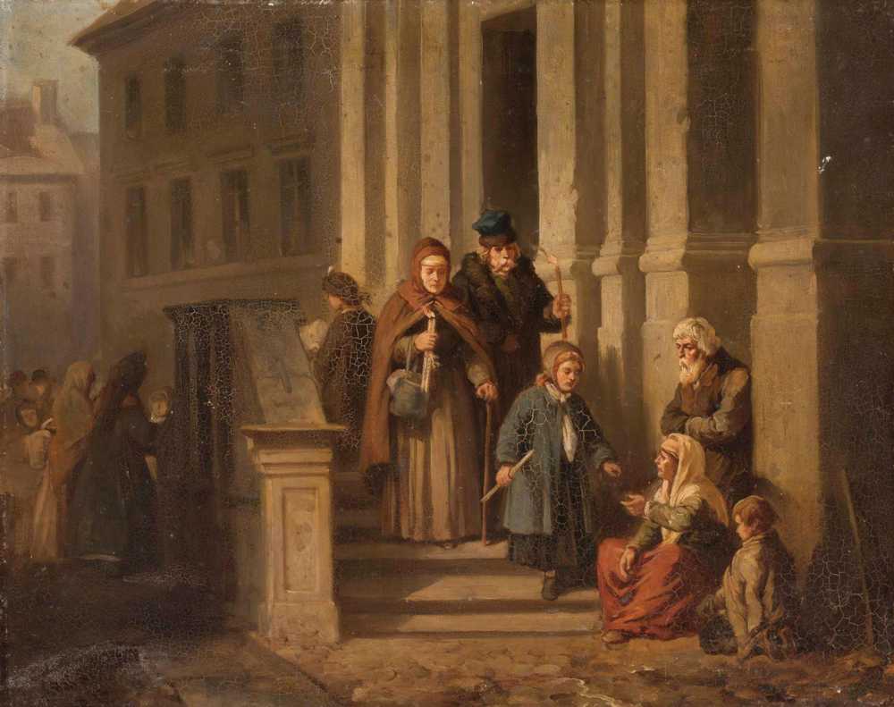 In front of the church (1862) - Henryk Pillati