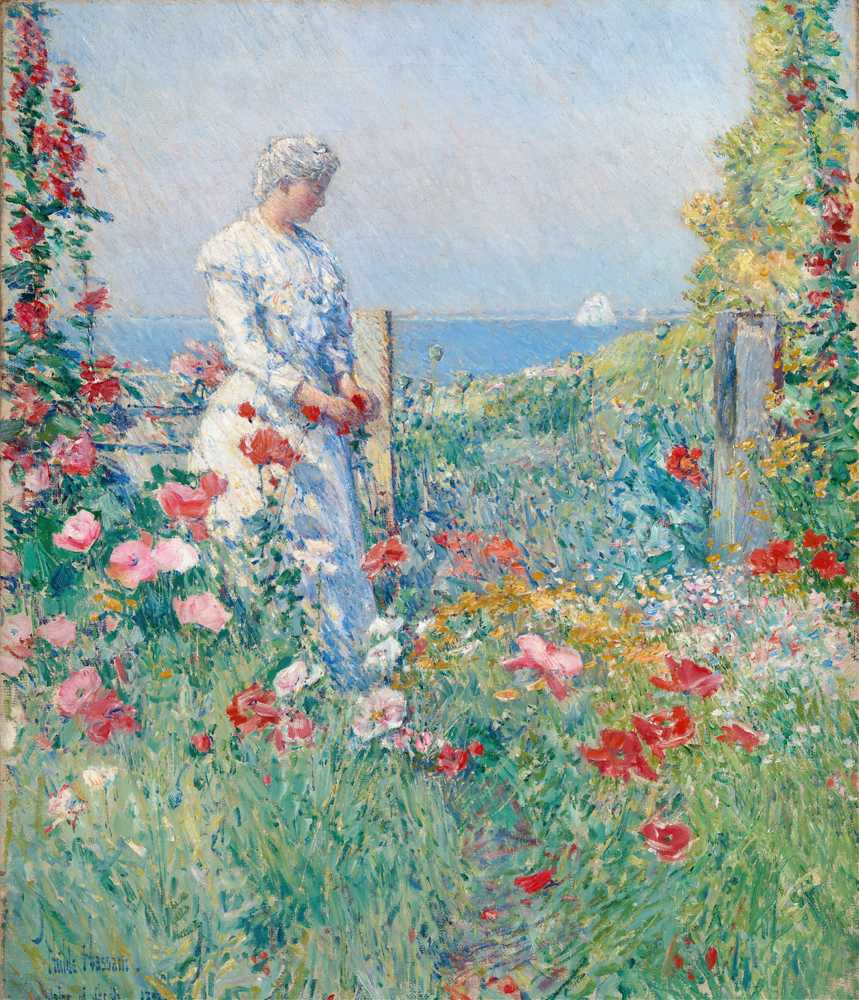 In the Garden (Celia Thaxter in Her Garden) (1892) - Childe Hassam