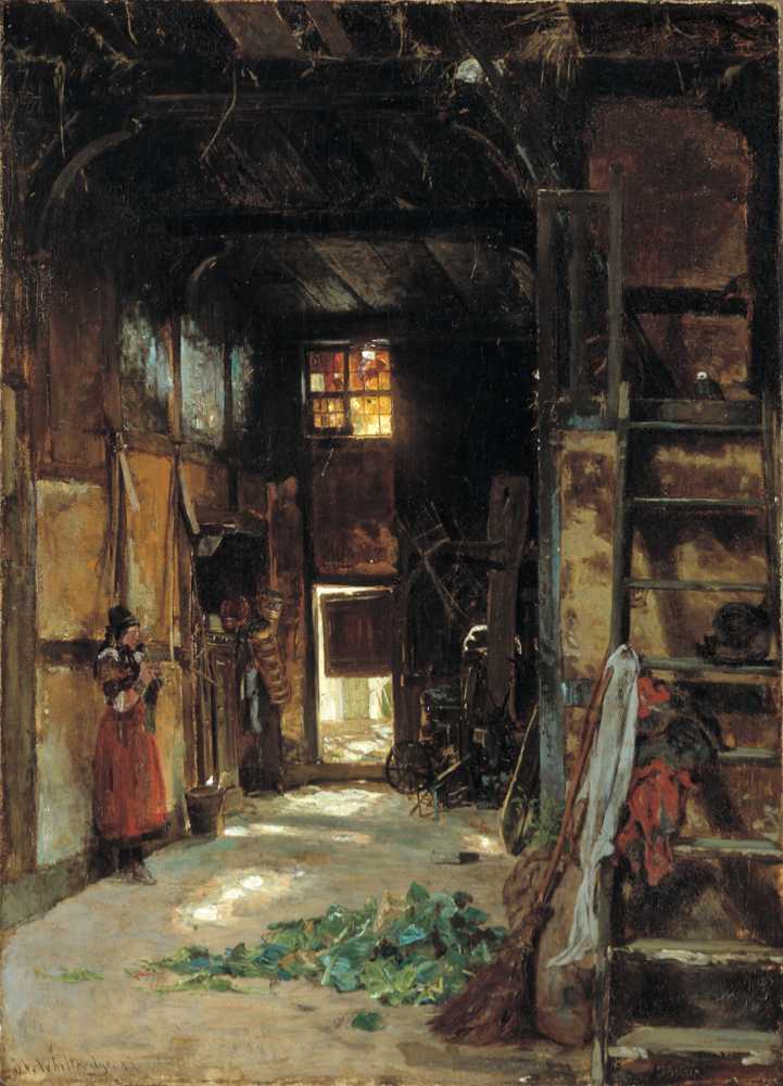 Interior Of A Westphalian Cottage (1852) - Worthington Whittredge