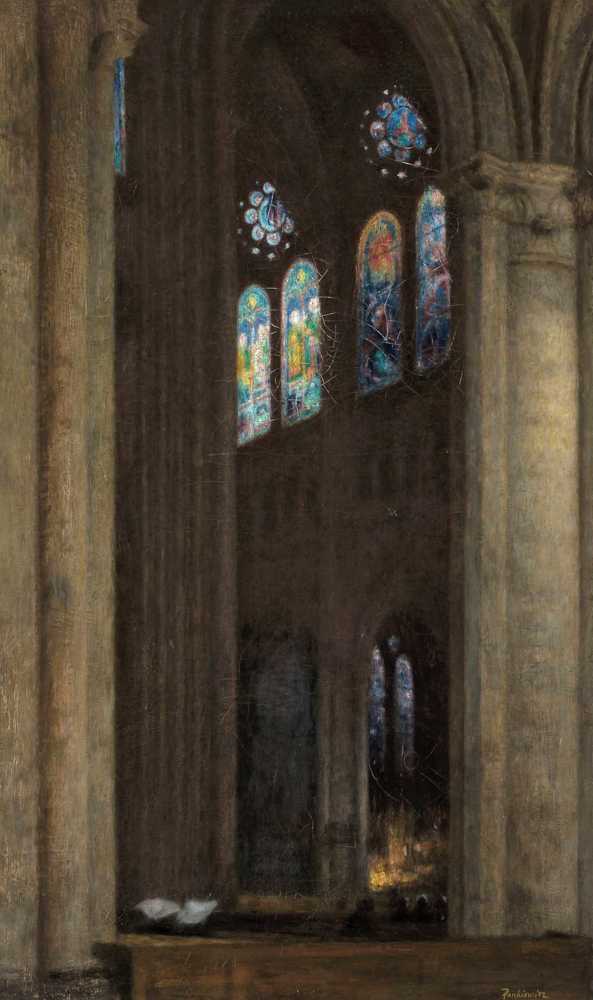 Interior of the cathedral in Chartres (1903) - Józef Pankiewicz