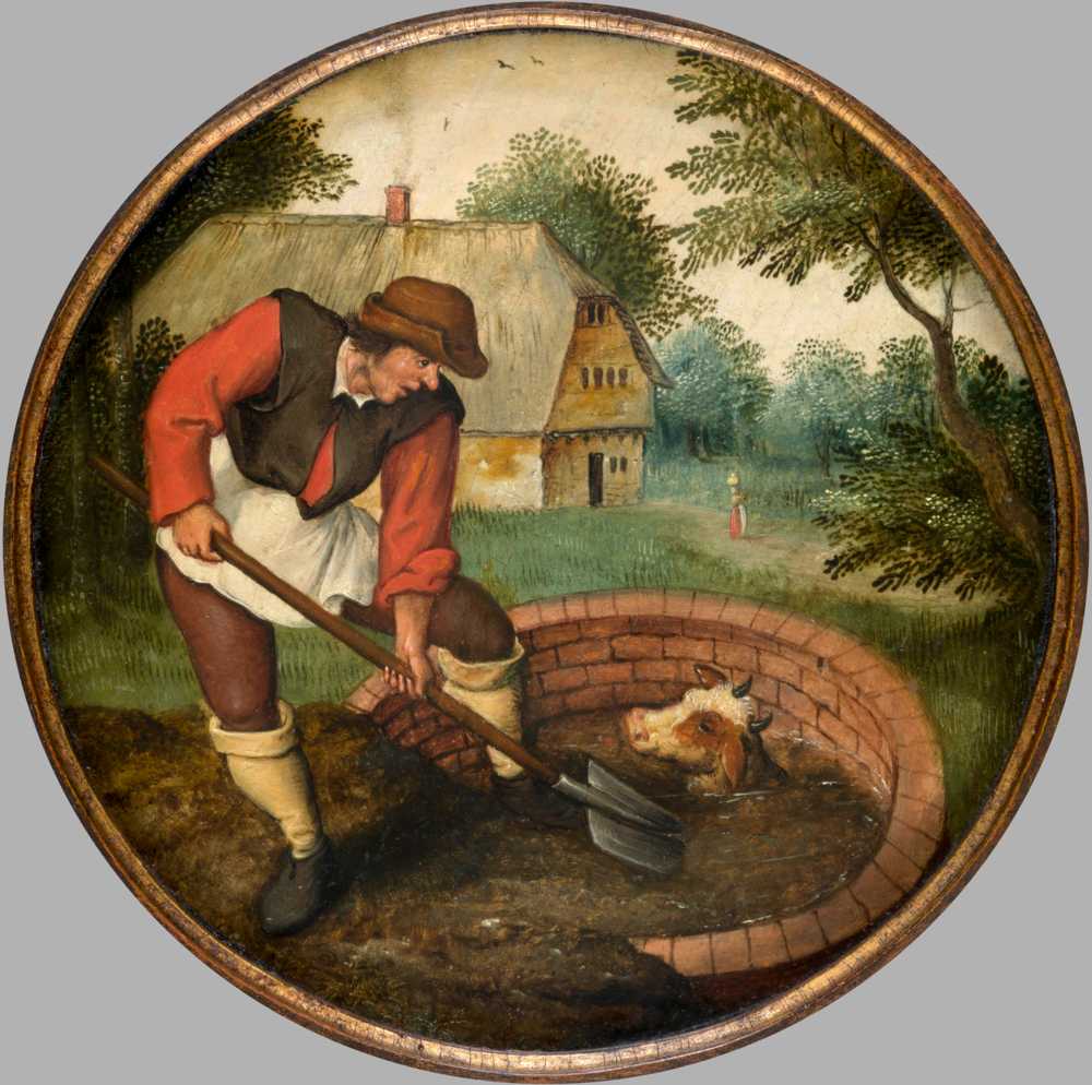 It is too Late to Fill in the Well After the Calf ha... - Brueghel Pieter yonger
