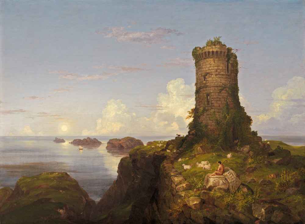 Italian Coast Scene with Ruined Tower, 1838 - Thomas Cole