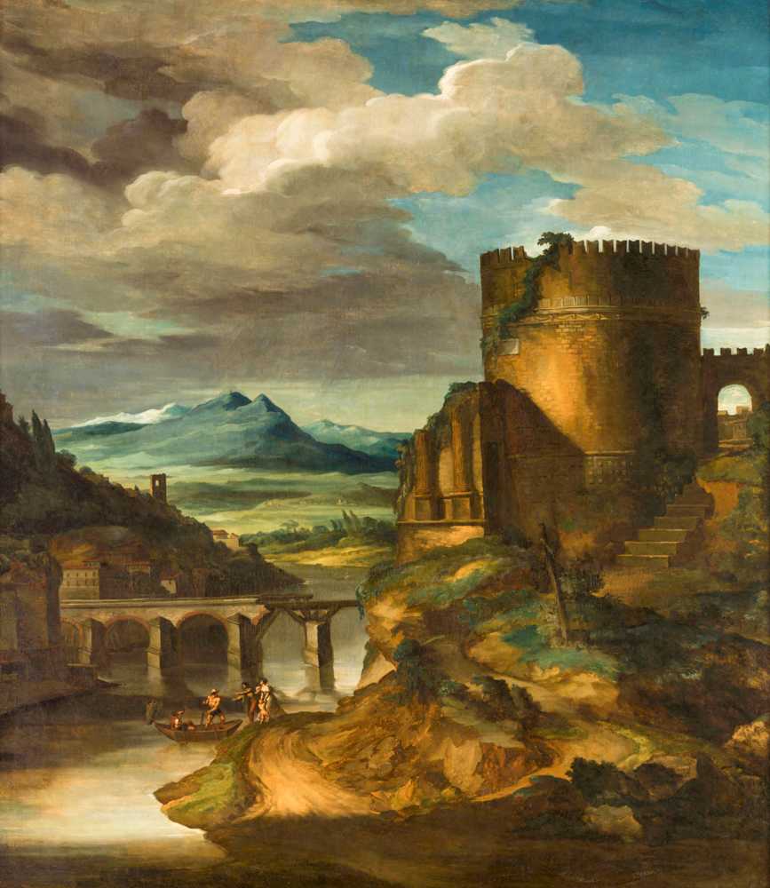 Italian Landscape at the Tomb (1818) - Theodore Gericault
