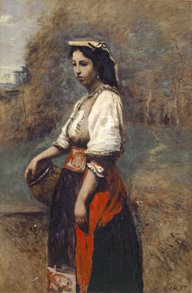 Italian Woman at the Well (1865-1870) - Jean Baptiste Camille Corot