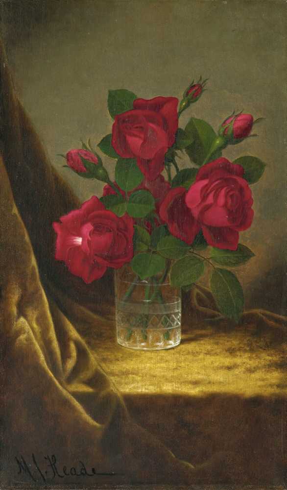 Jacqueminot Roses (circa 1883-1900) - Martin Johnson Heade