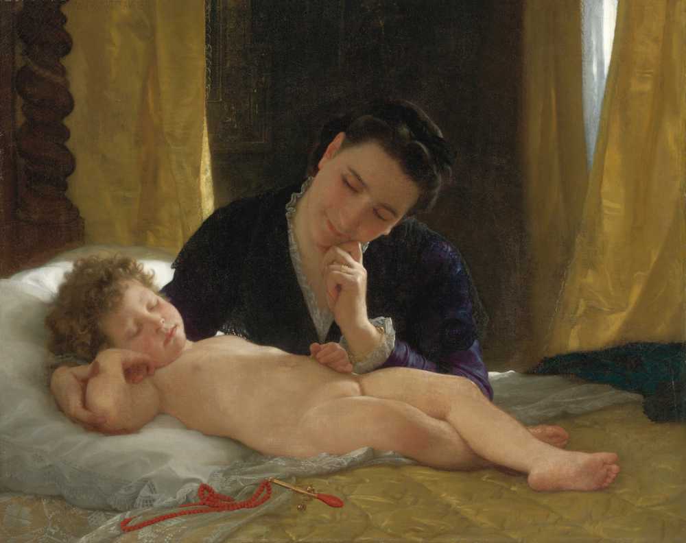 Jeune Mere Contemplant Son Enfant (1871) - William-Adolphe Bouguereau