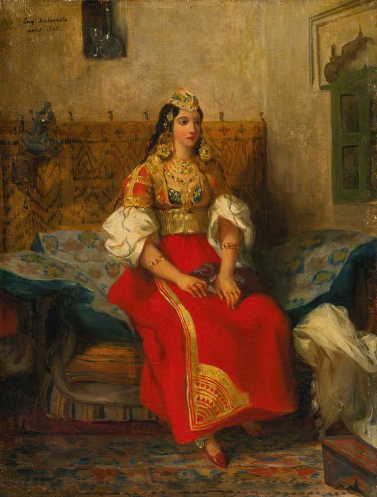 Jewess from Tangier in a formal costume - Ferdinand Victor Eugene Delacroix