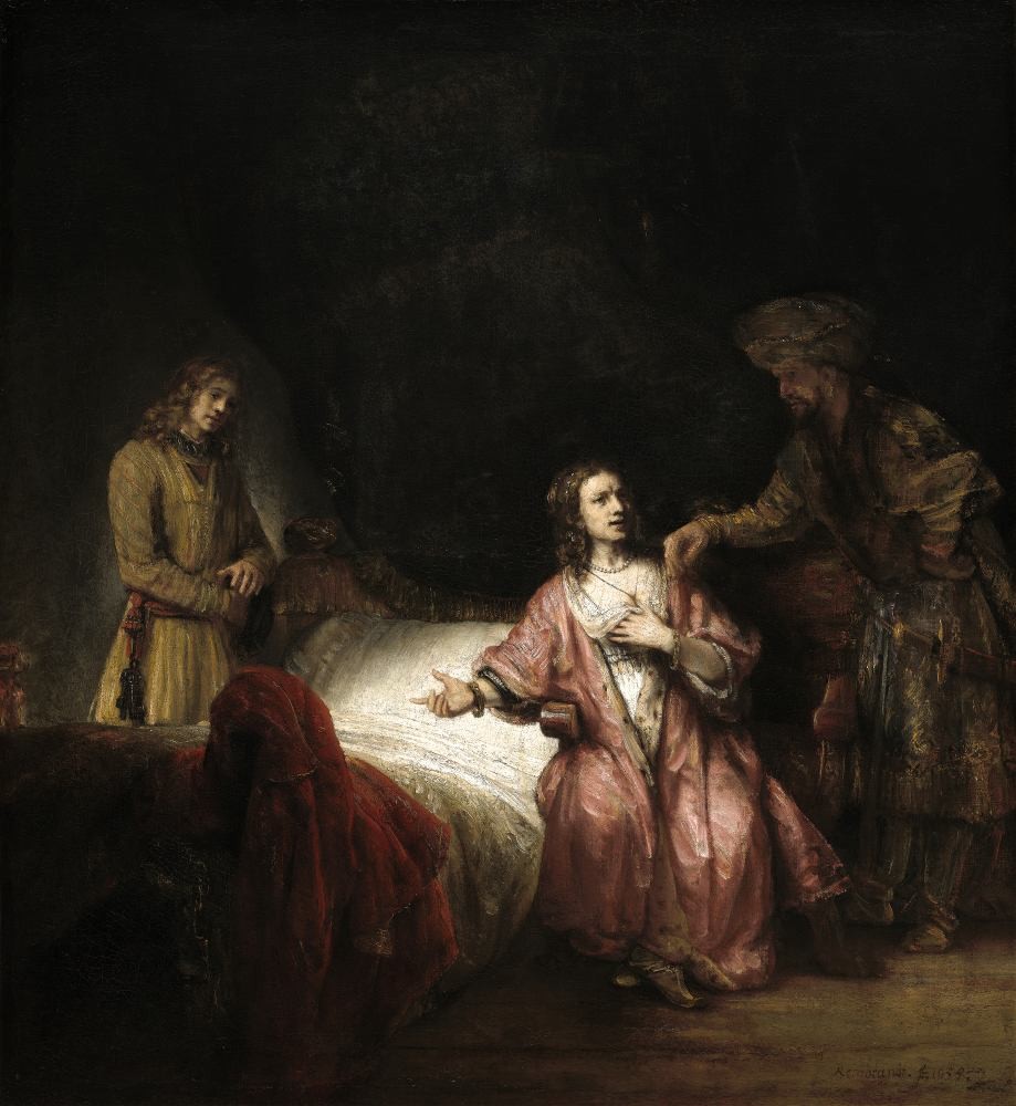 Joseph is accused by Potiphars woman - Rembrandt