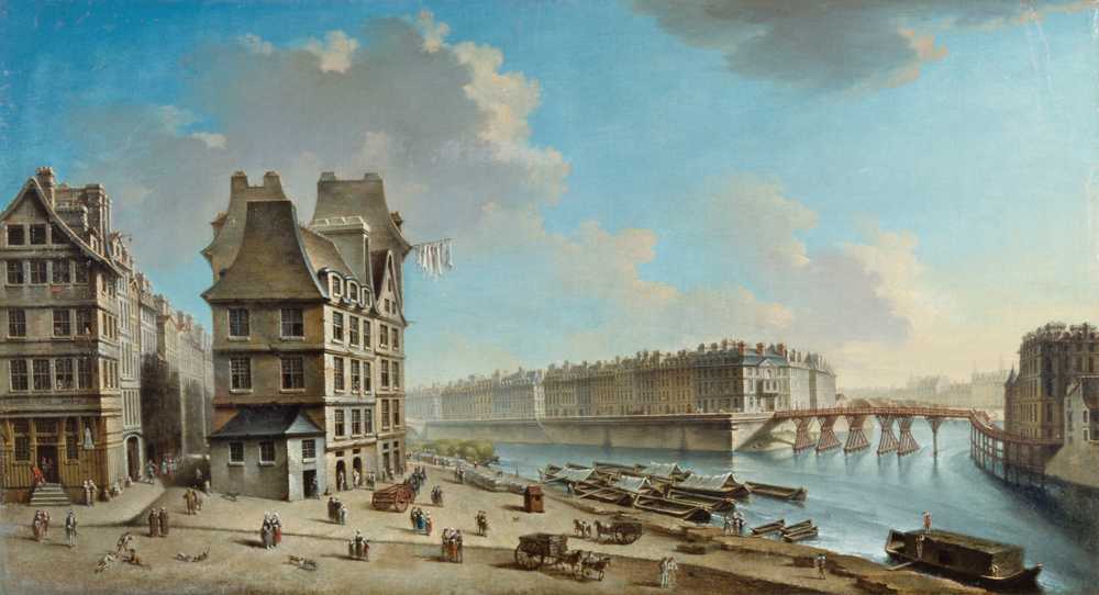 La Greve, Ile Saint-Louis and the Pont Rouge, seen from Place de ... - Raguenet