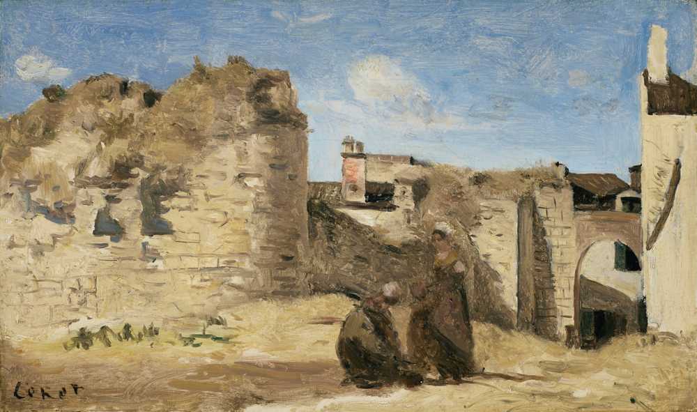 La Rochelle – a corner of the courtyard of the Commandery (1851) - Corot