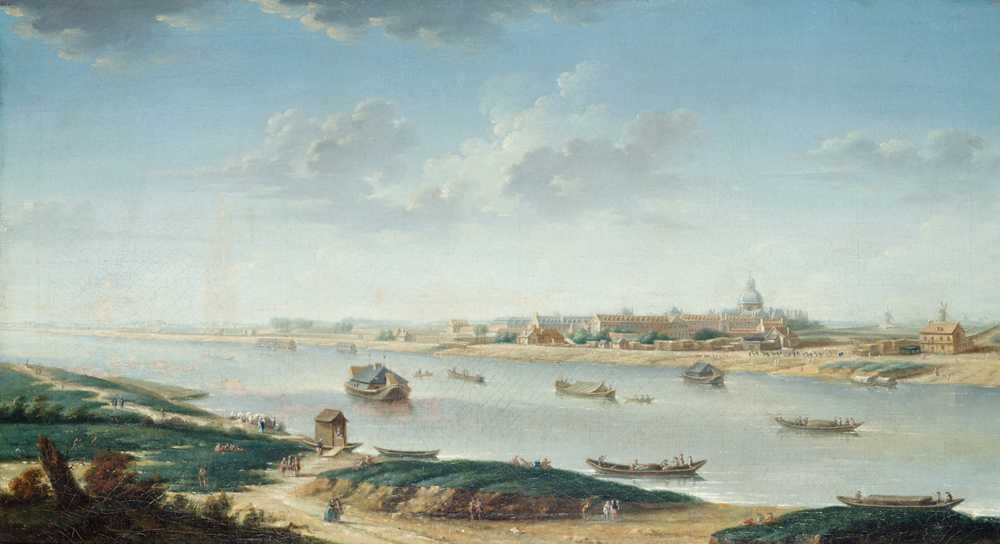La Salpetriere, View From La Rapee (1752) - Nicolas Jean Baptiste Raguenet