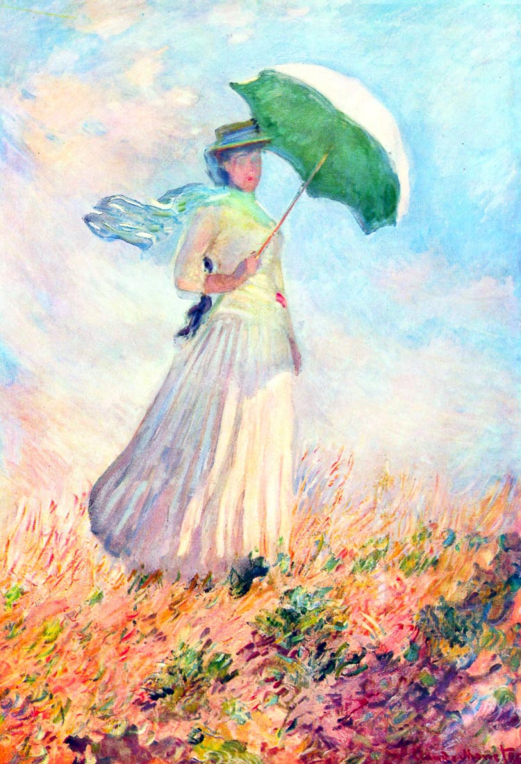 Lady with sunshade, study - Monet