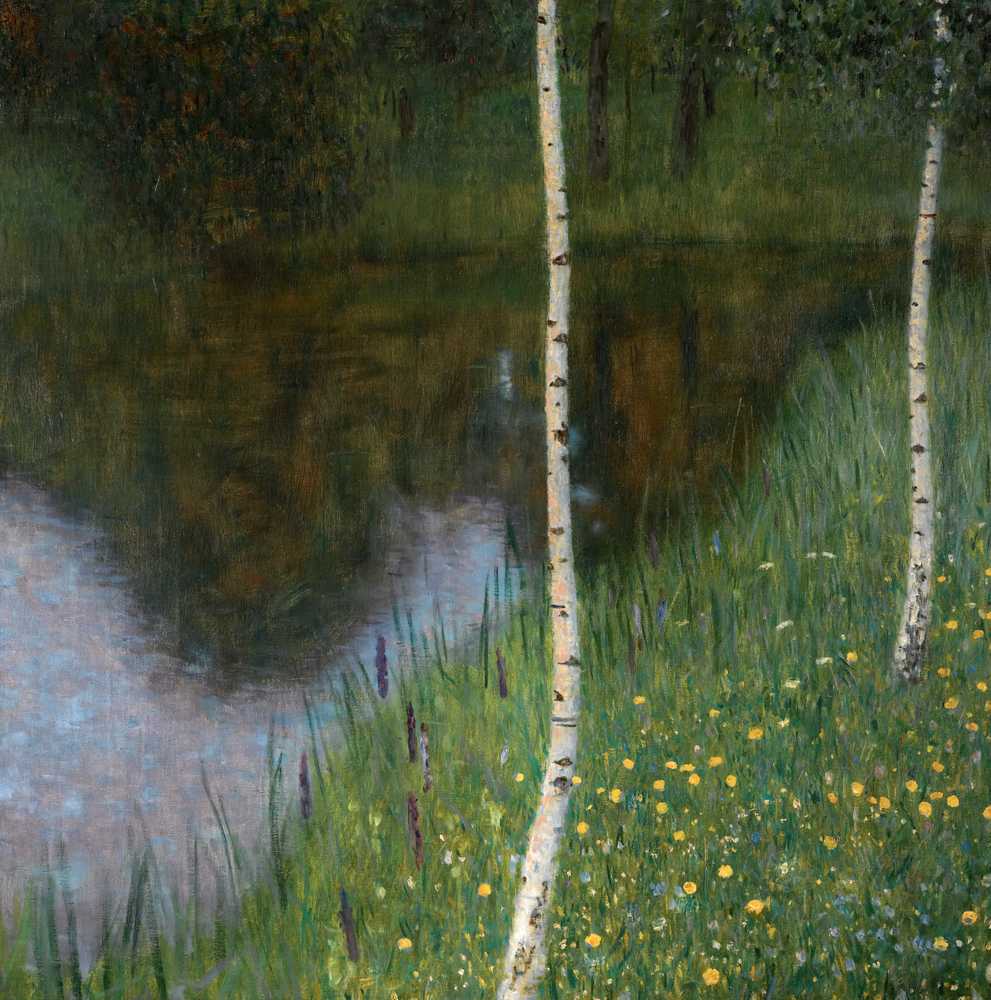Lakeshore With Birches - Gustav Klimt