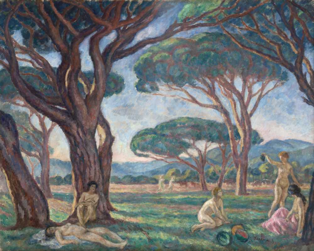 Landscape from Provence with Idyllic Scenes (1912) - Józef Pankiewicz