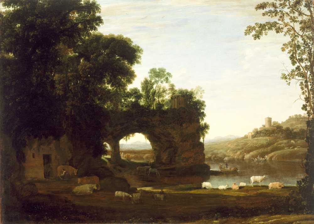 Landscape with a Rock Arch and River - Claude Lorrain
