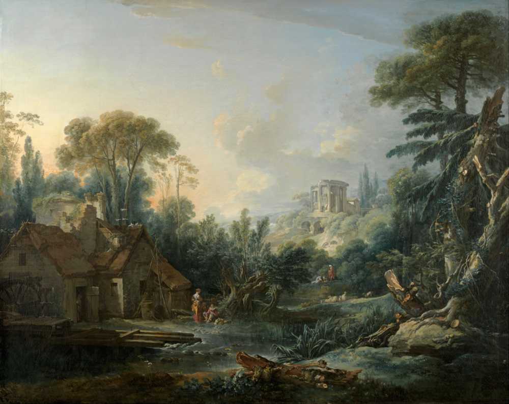 Landscape with a Water Mill - Francois Boucher