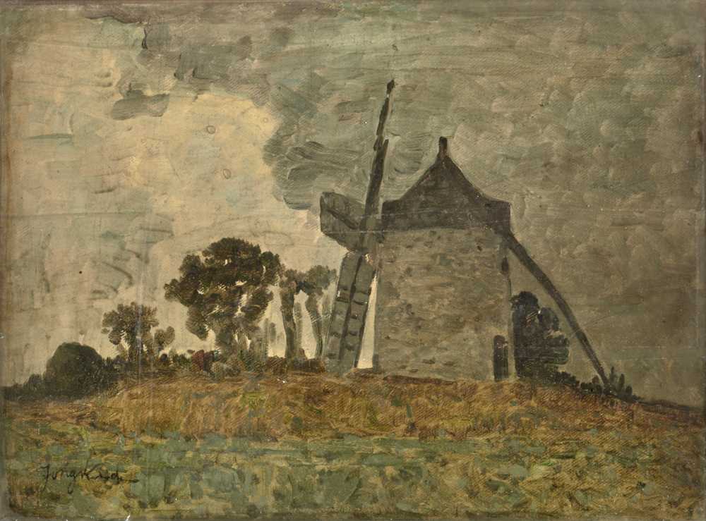Landscape with a Windmill (19th century) - Johan Barthold Jongkind