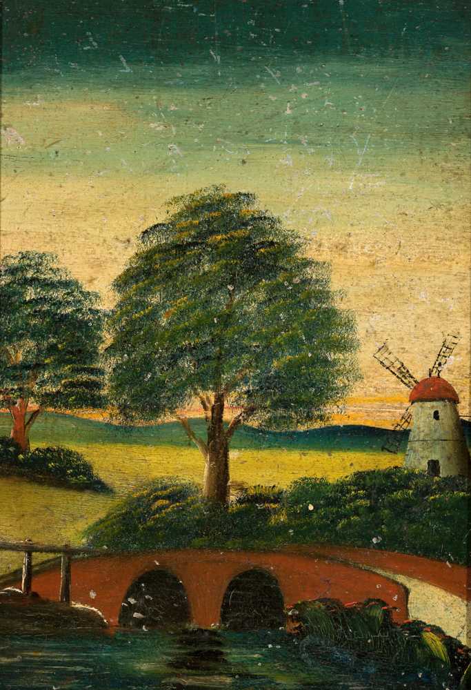 Landscape with a windmill and a bridge (1920) - Tadeusz Makowski