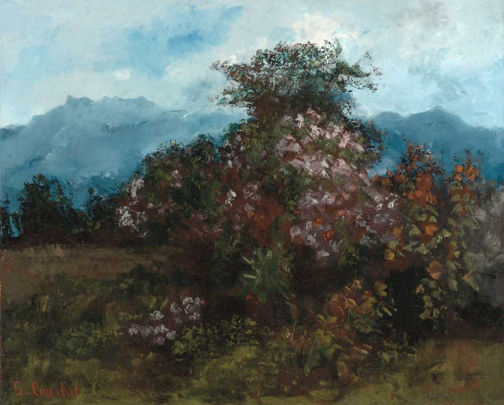 Landscape With Flower Bed - Gustave Courbet