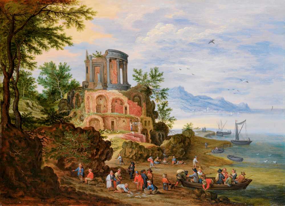 Landscape With Ruins Animated With Figures - Jan Brueghel Młodszy