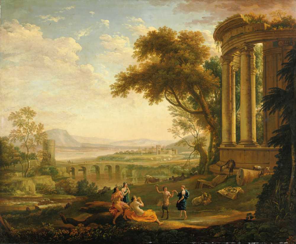 Landscape With Satyr And Nymph - Claude Lorrain