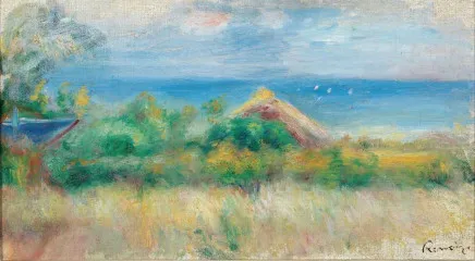 Landscape with sea background - Auguste Renoir