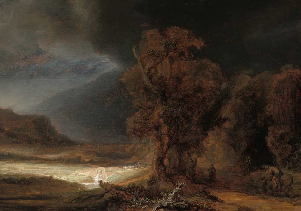 Landscape with the Parable of the Good Samaritan (1638) - Rembrandt van Rijn