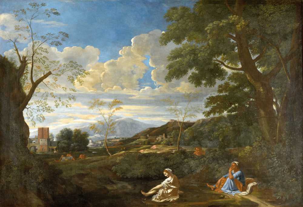 Landscape with the woman washing her feet (1650) - Nicolas Poussin